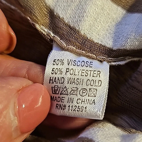 Tan/Cream Striped Infinity Scarf - Picture 7 of 7